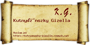 Kutnyánszky Gizella névjegykártya
