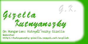 gizella kutnyanszky business card